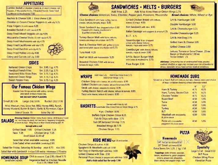 French Creek Tavern & Liquors - Clymer, NY menu_pic