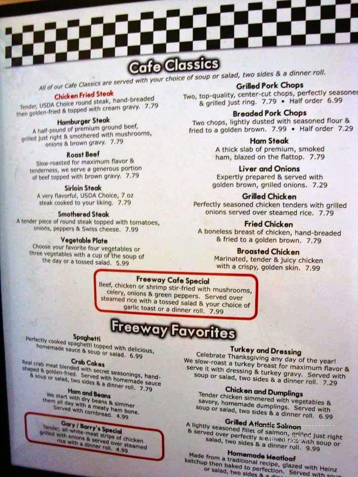 Freeway Cafe 2 - Tulsa, OK menu_pic