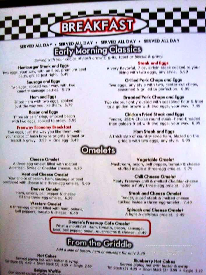 Freeway Cafe 2 - Tulsa, OK menu_pic