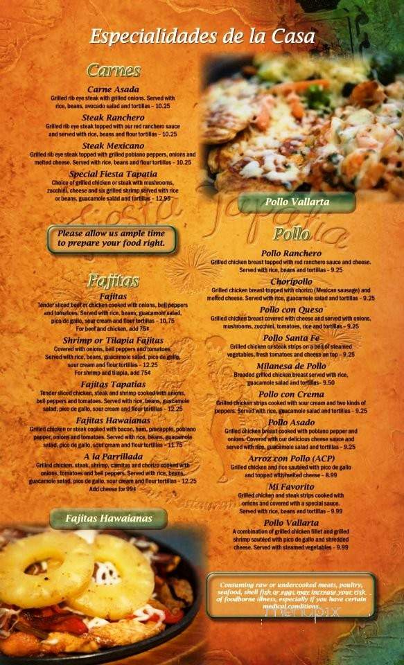 FIesta Tapatia - Youngstown, OH menu_pic