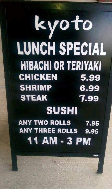 Kyoto Japanese Steakhouse and Sushi Bar - Jacksonville, FL menu_pic