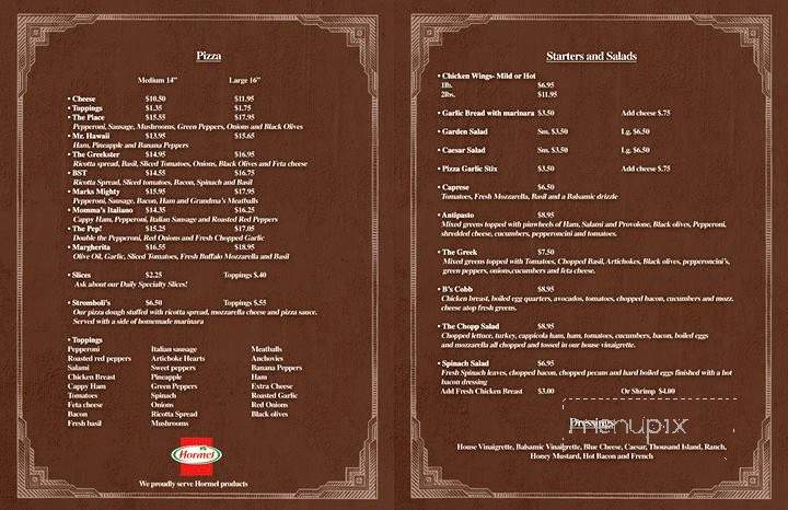 Piace Pizza - Beaufort, SC menu_pic