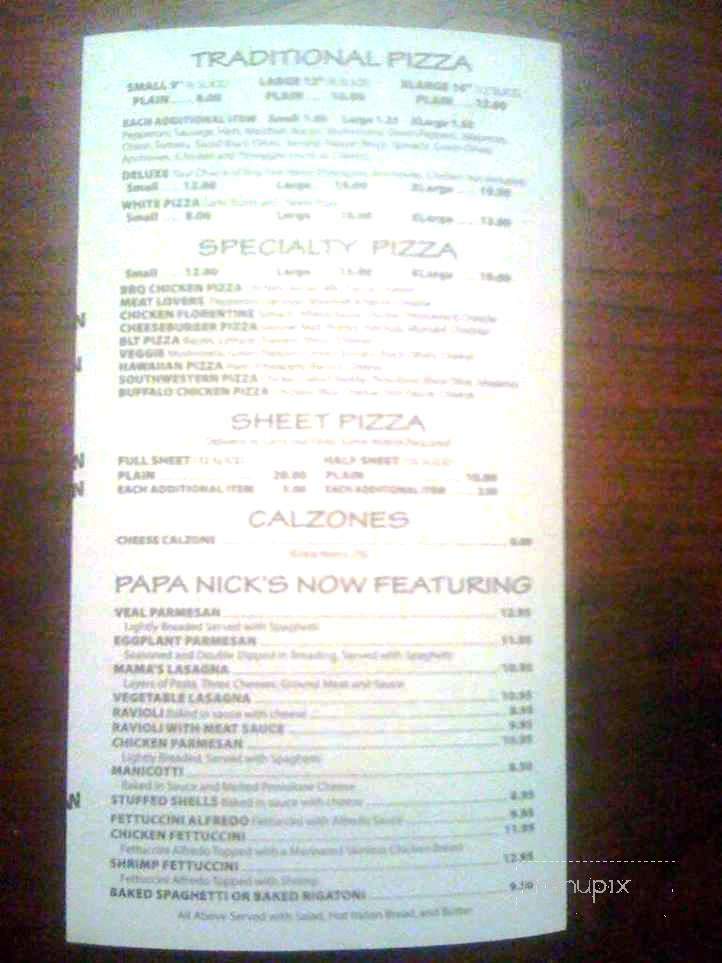 Papa Nick's Pizza & Pasta - Cleveland, OH menu_pic