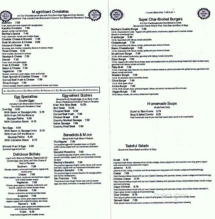 Bentley's Pancake House & Restaurant - Bloomingdale, IL menu_pic