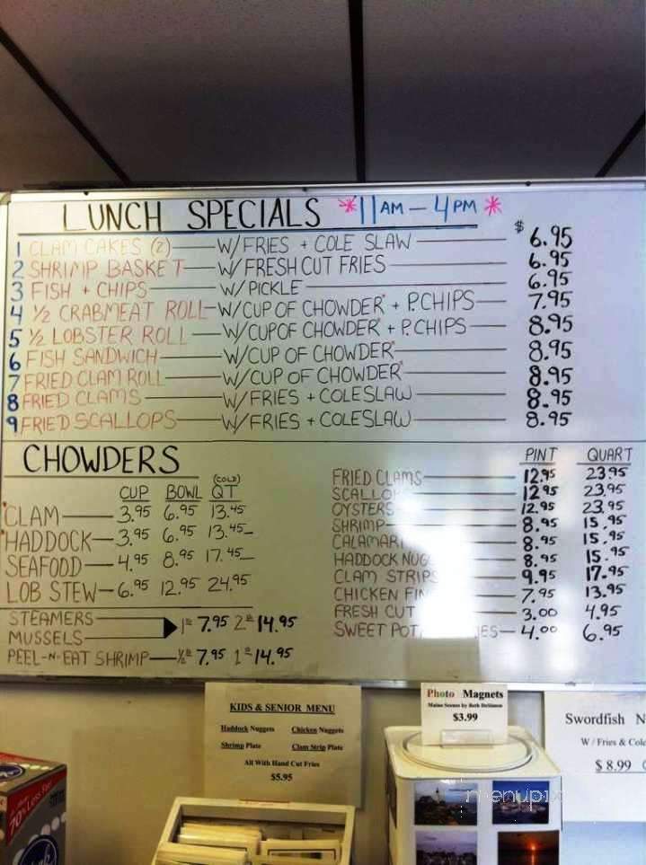 Bob's Seafood - Windham, ME menu_pic