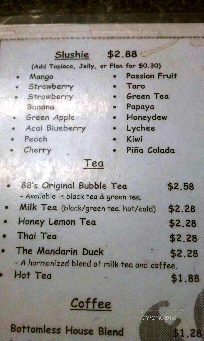 Cafe 88 - Stillwater, OK menu_pic