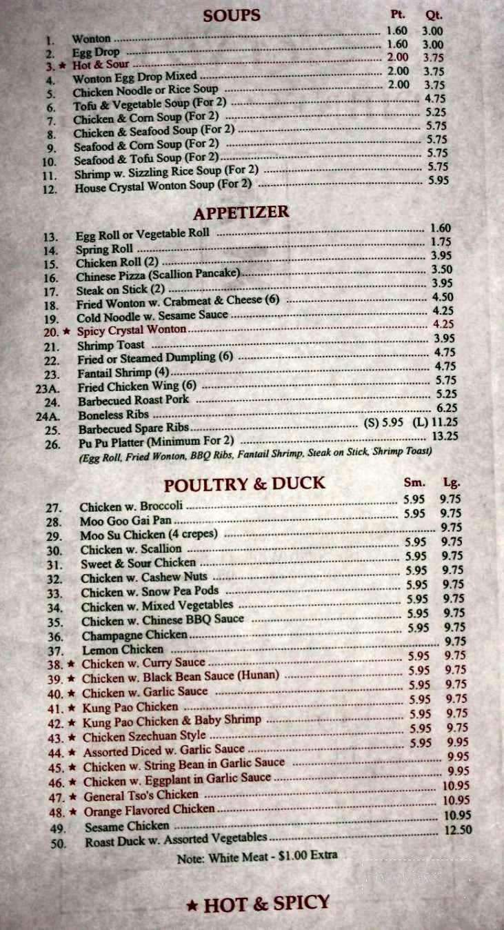 Menu of Grand Fine Chinese Dining in Hammonton, NJ 08037