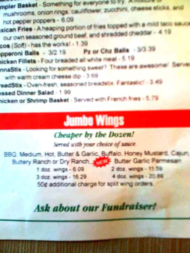 Jim & Sue's Pizza - Albion, PA menu_pic