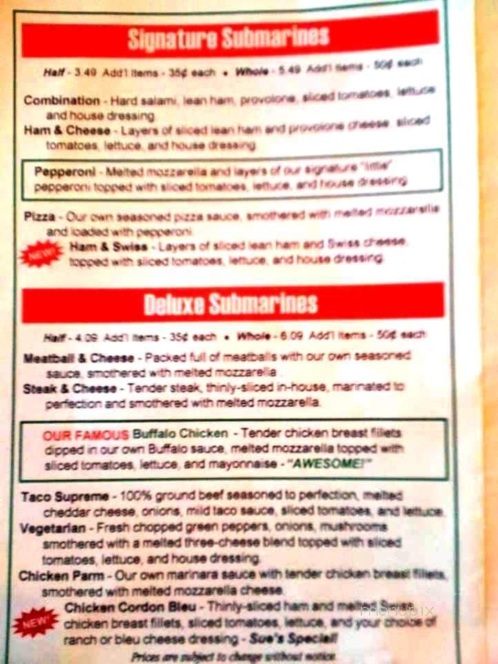 Jim & Sue's Pizza - Albion, PA menu_pic