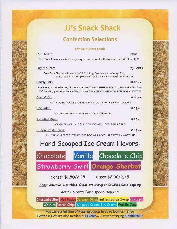 JJ's Snack Shack - Rockport, ME menu_pic