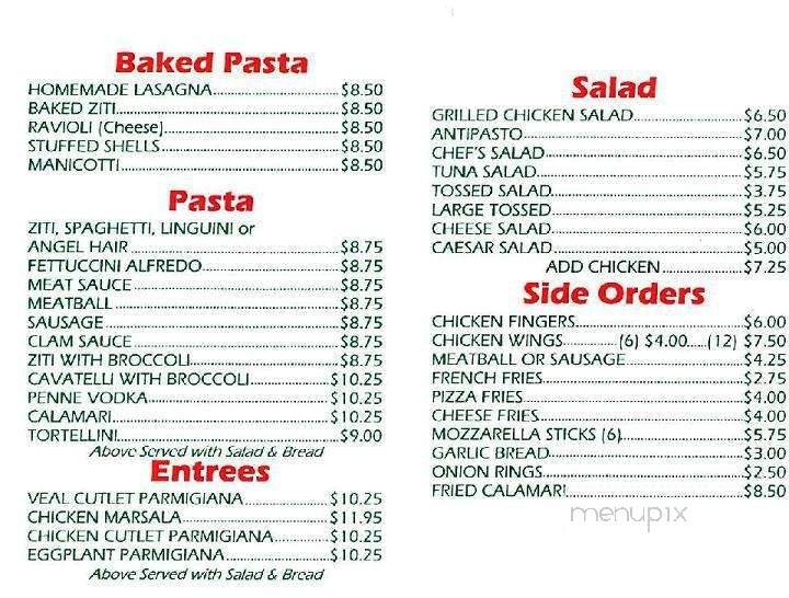 Menu of Luca's Pizza in Middlesex, NJ 08846