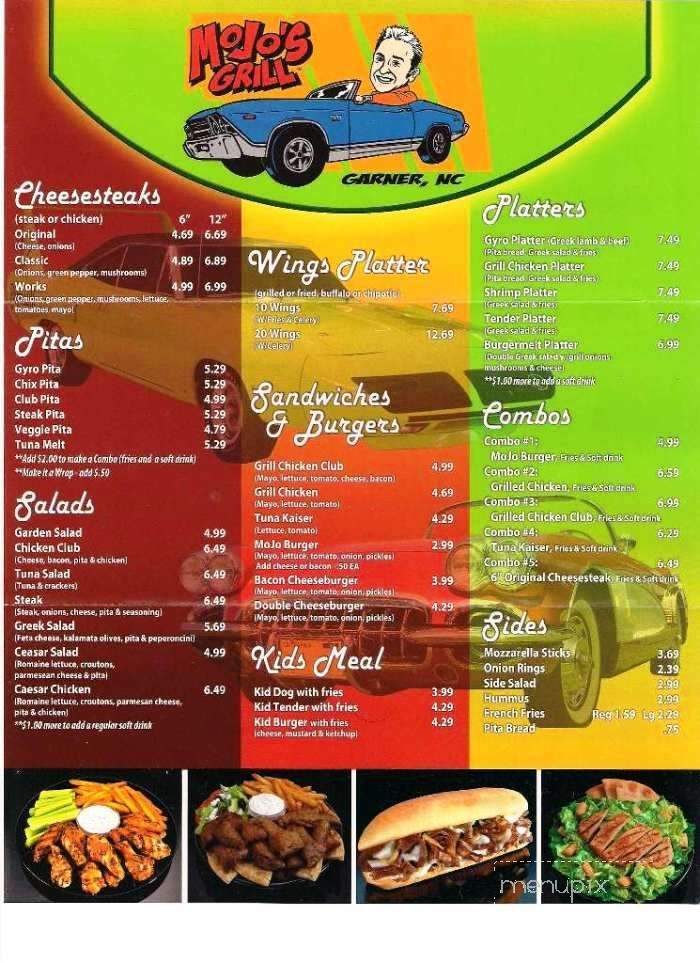 Mojo's Grill - Garner, NC menu_pic