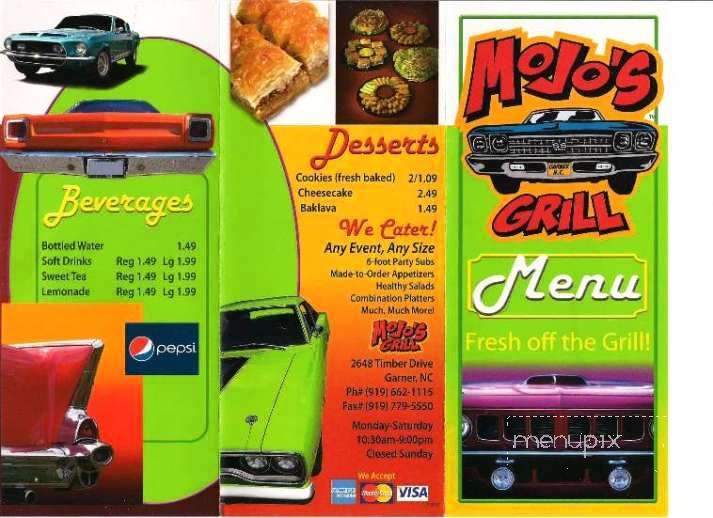 Mojo's Grill - Garner, NC menu_pic