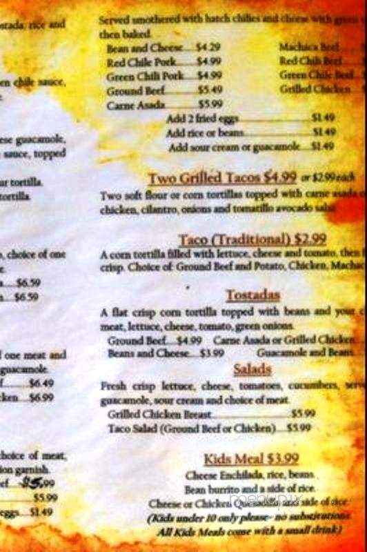 New Mexican Grill - Gilbert, AZ menu_pic