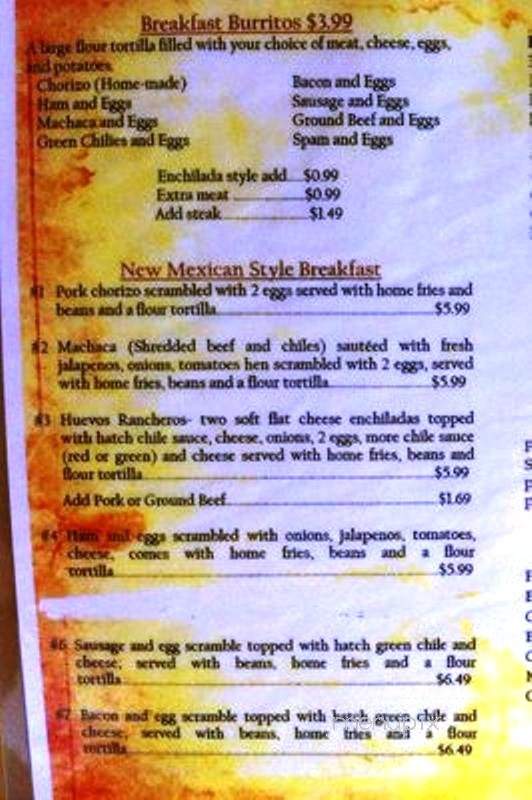 New Mexican Grill - Gilbert, AZ menu_pic