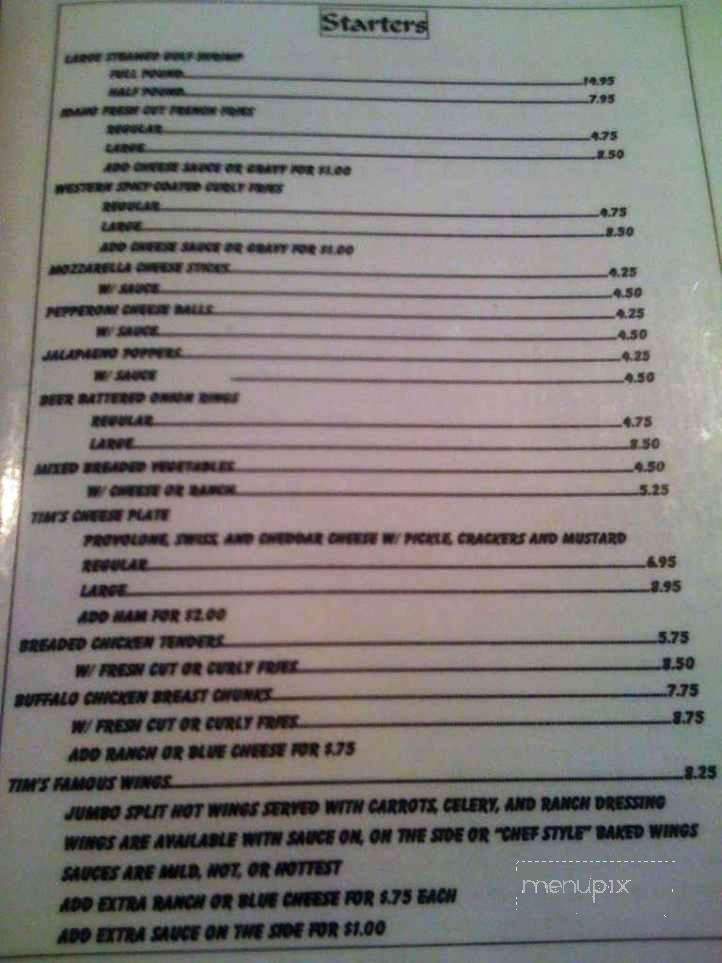 Tim's American Cafe - Altoona, PA menu_pic