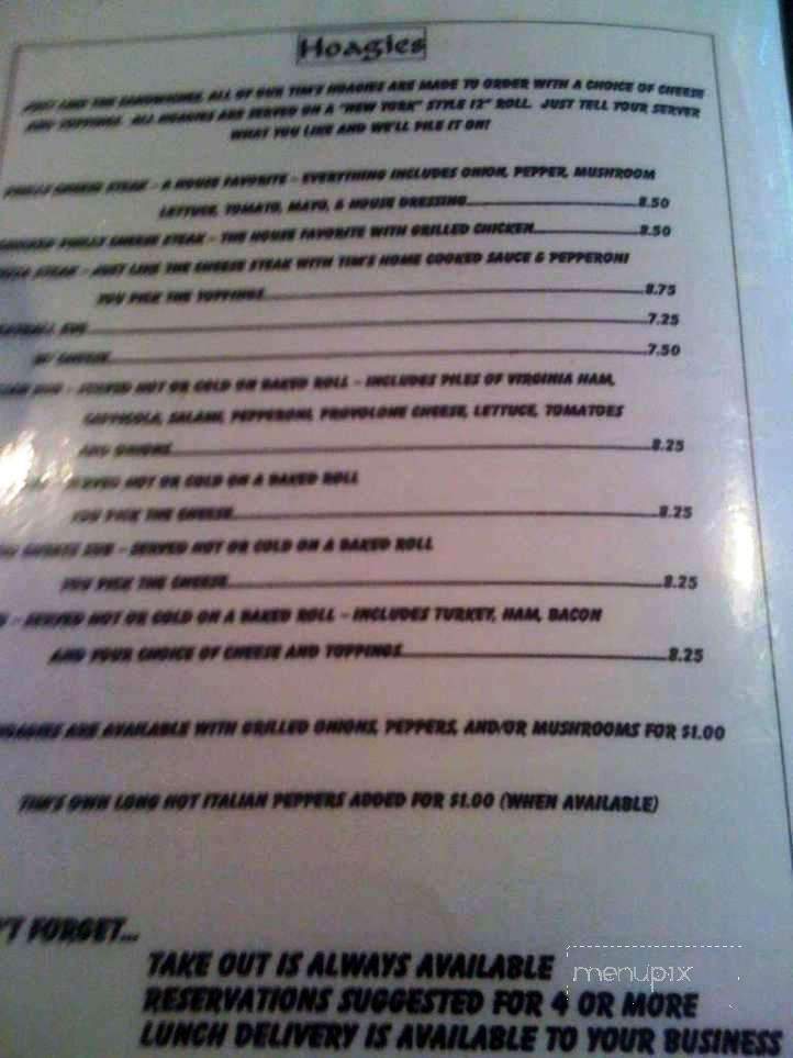 Tim's American Cafe - Altoona, PA menu_pic