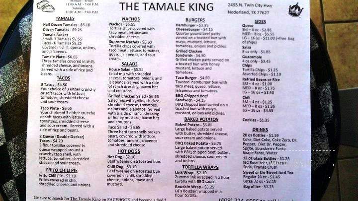 The Tamale King - Nederland, TX menu_pic