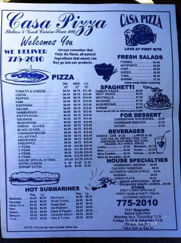 /4304392/Casa-Pizza-Italian-and-Greek-El-Paso-TX - El Paso, TX