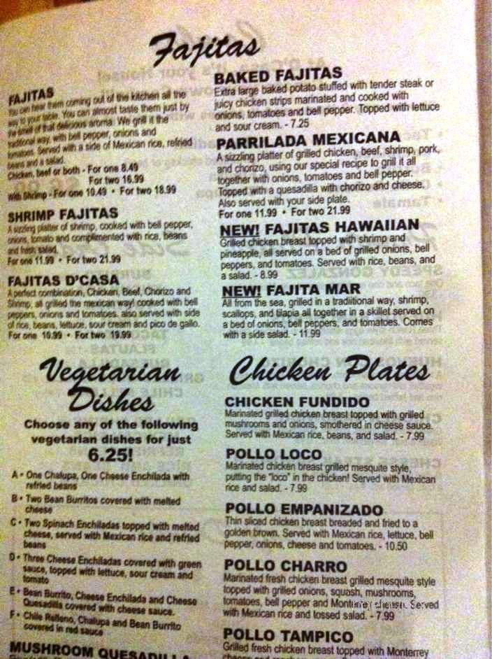 D'Casa - Tupelo, MS menu_pic