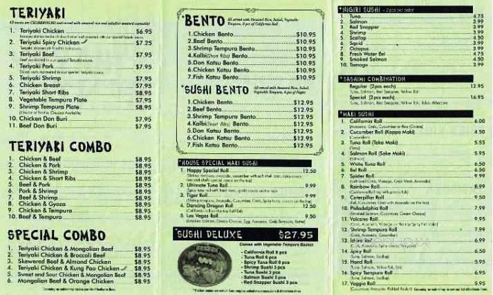 Happy Bento - Puyallup, WA menu_pic