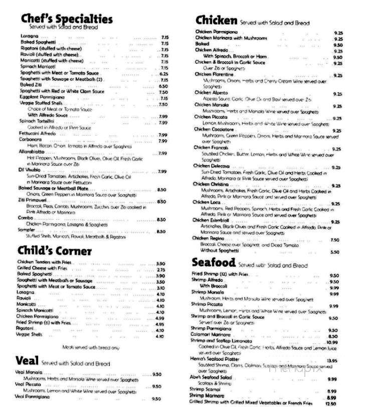 Hema's - Rocky Mount, VA menu_pic
