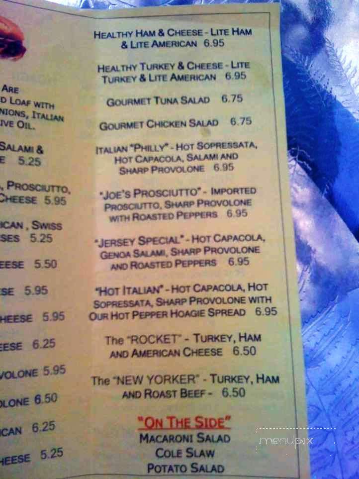 Jersey Joe's Hoagies and Sandwiches - West Berlin, NJ menu_pic