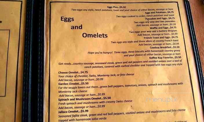 Koffee Kup - San Antonio, TX menu_pic