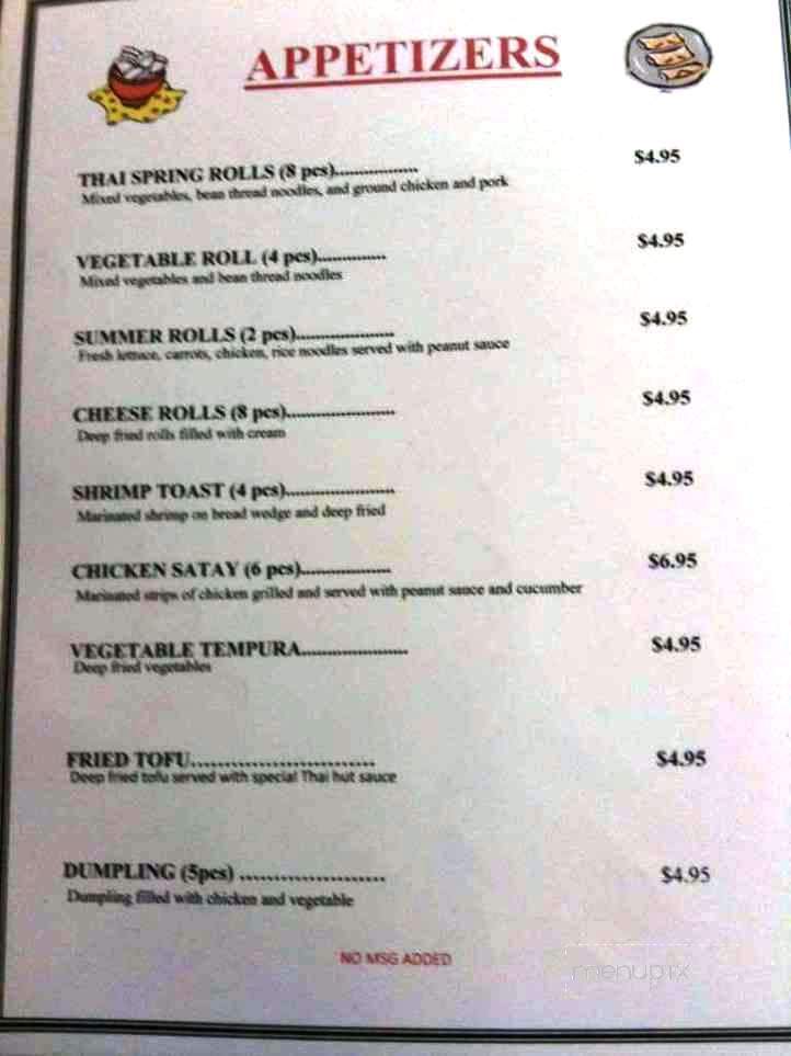 Thai Hut - Glendale, CA menu_pic