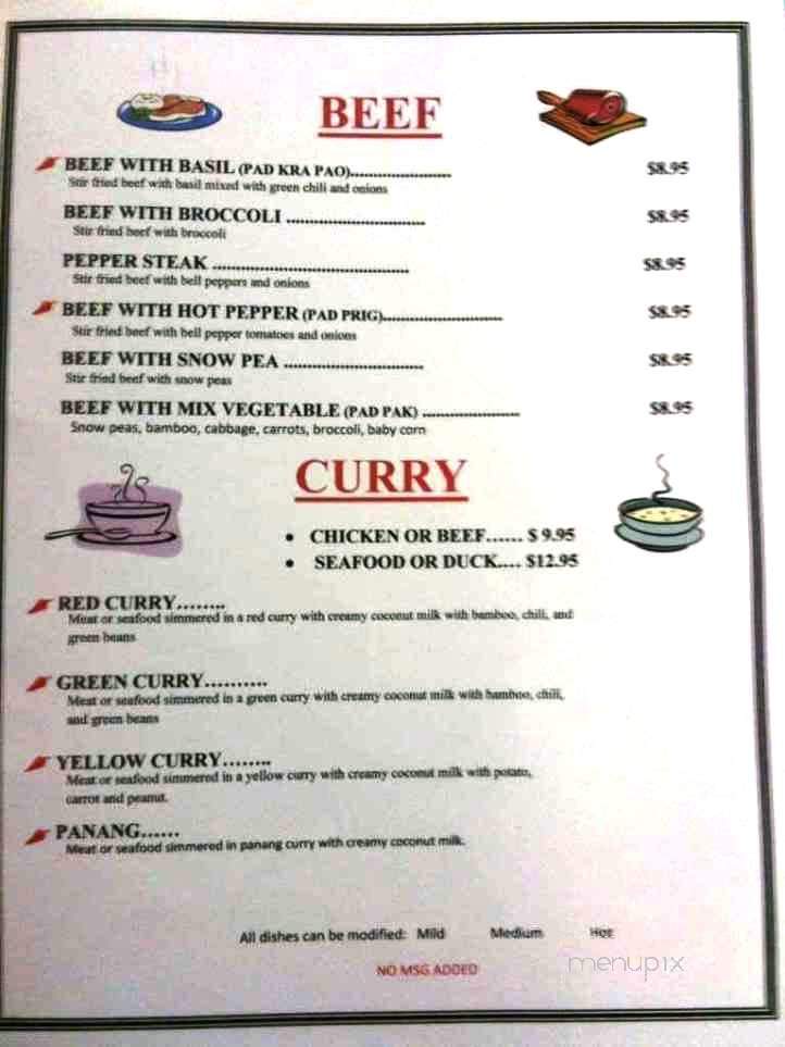 Thai Hut - Glendale, CA menu_pic