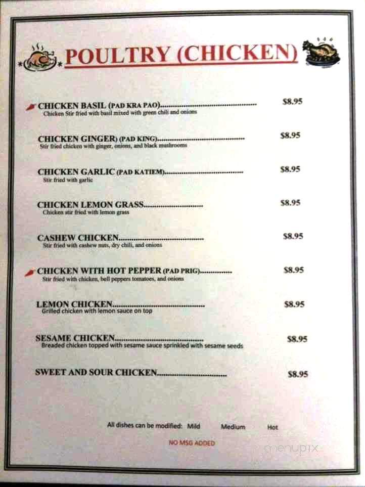 Thai Hut - Glendale, CA menu_pic