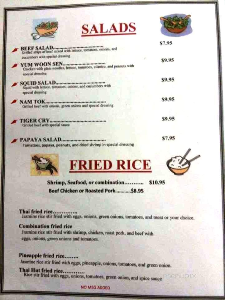 Thai Hut - Glendale, CA menu_pic