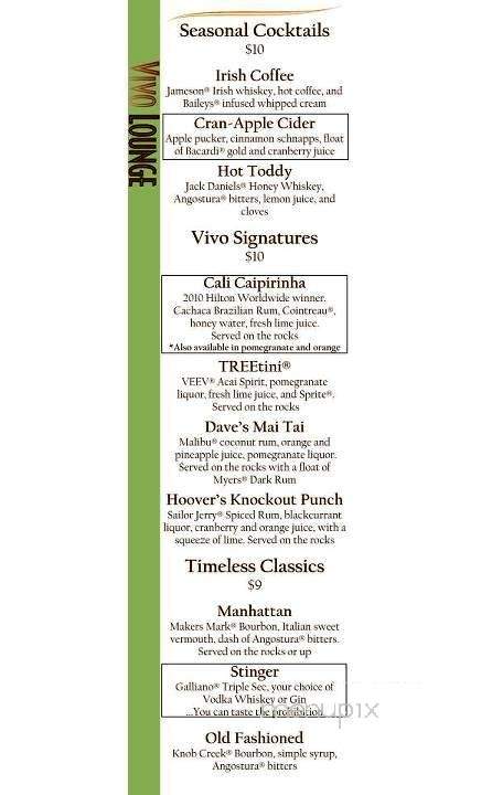 Vivo Rooftop Lounge - Dana Point, CA menu_pic