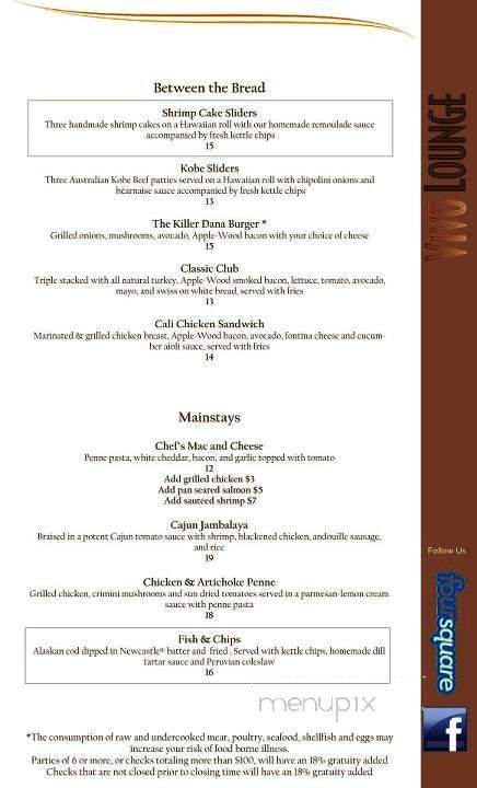 Vivo Rooftop Lounge - Dana Point, CA menu_pic