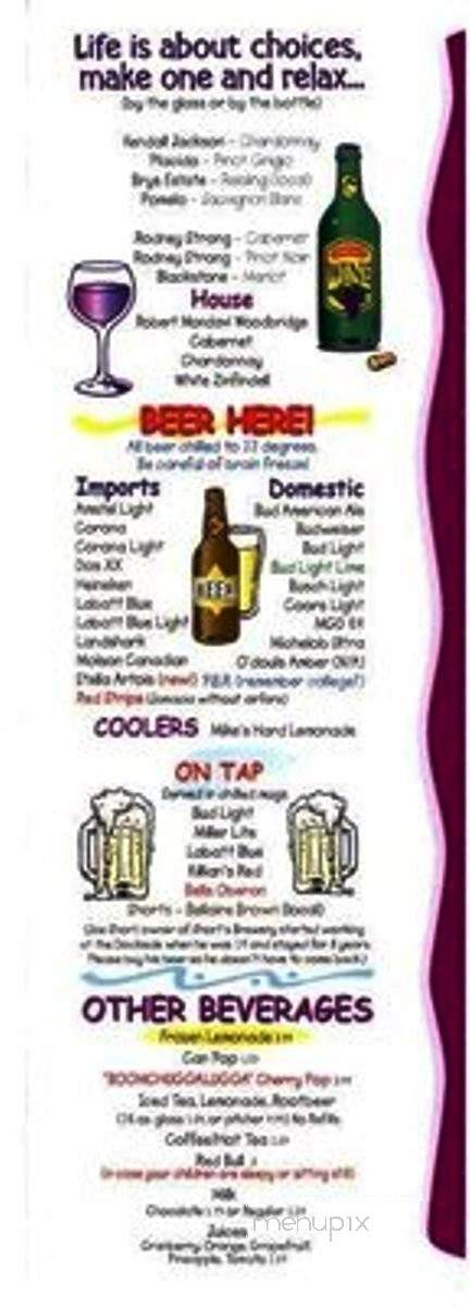 Dockside-Torch Lake - Bellaire, MI menu_pic