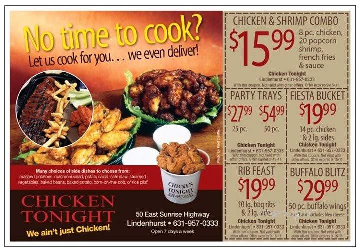 Chicken Tonight - Lindenhurst, NY menu_pic