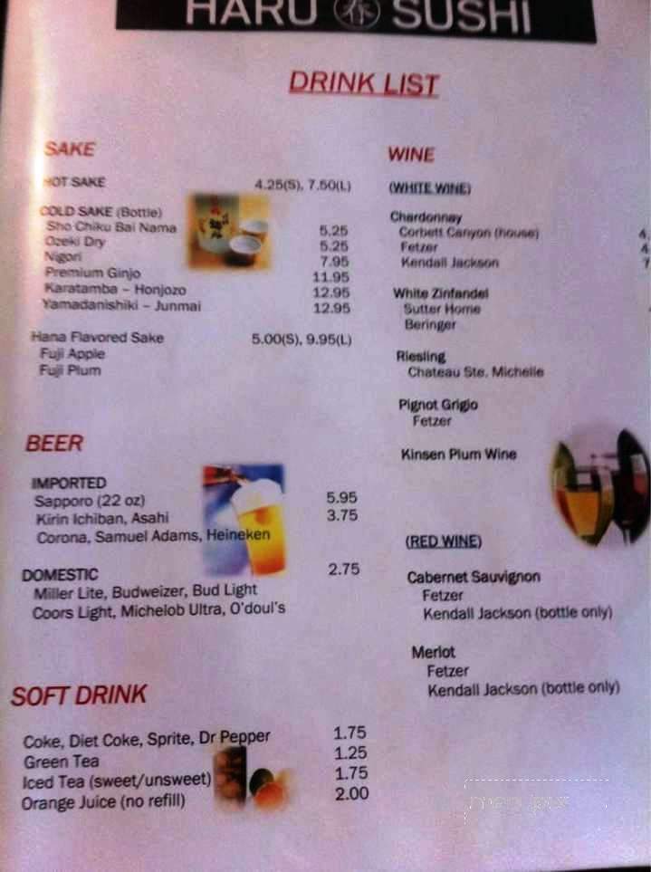 Haru Sushi - Bowling Green, KY menu_pic
