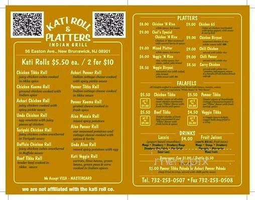 Kati Roll & Platters Indian Grill - New Brunswick, NJ menu_pic