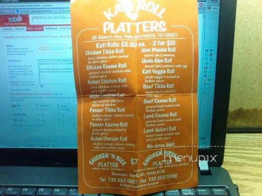 Kati Roll & Platters Indian Grill - New Brunswick, NJ menu_pic
