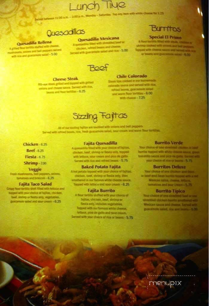 El Guadalajara Mexican Restaurant - Bolivar, TN menu_pic