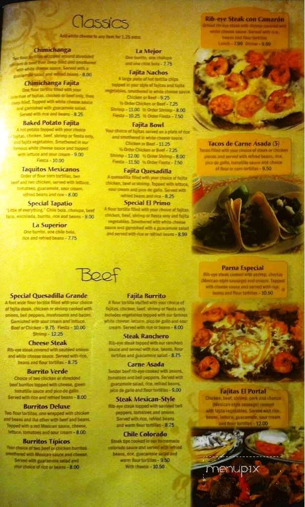 El Guadalajara Mexican Restaurant - Bolivar, TN menu_pic