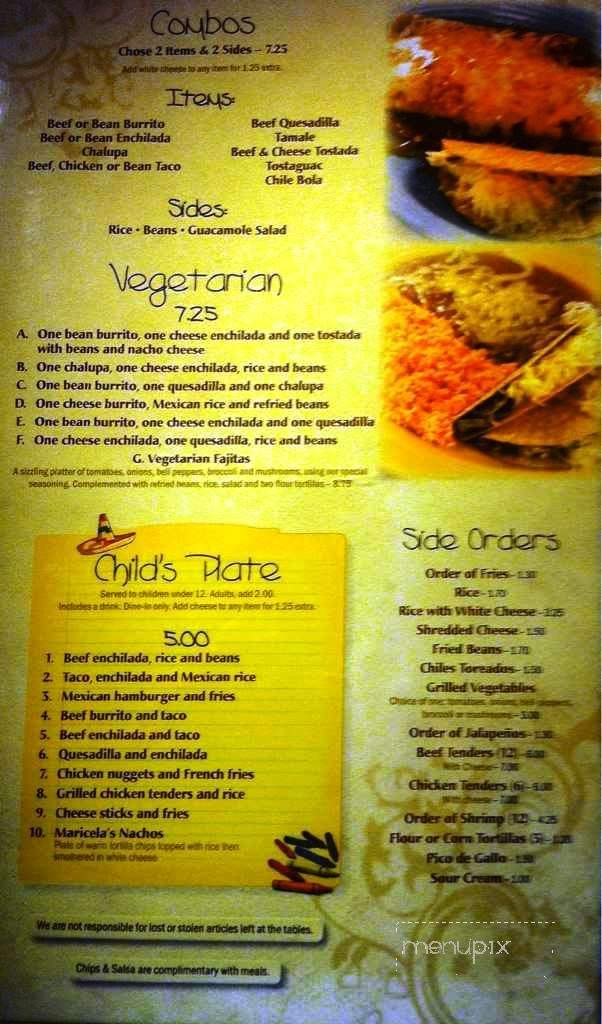El Guadalajara Mexican Restaurant - Bolivar, TN menu_pic