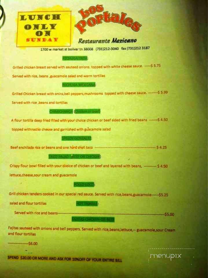 El Guadalajara Mexican Restaurant - Bolivar, TN menu_pic