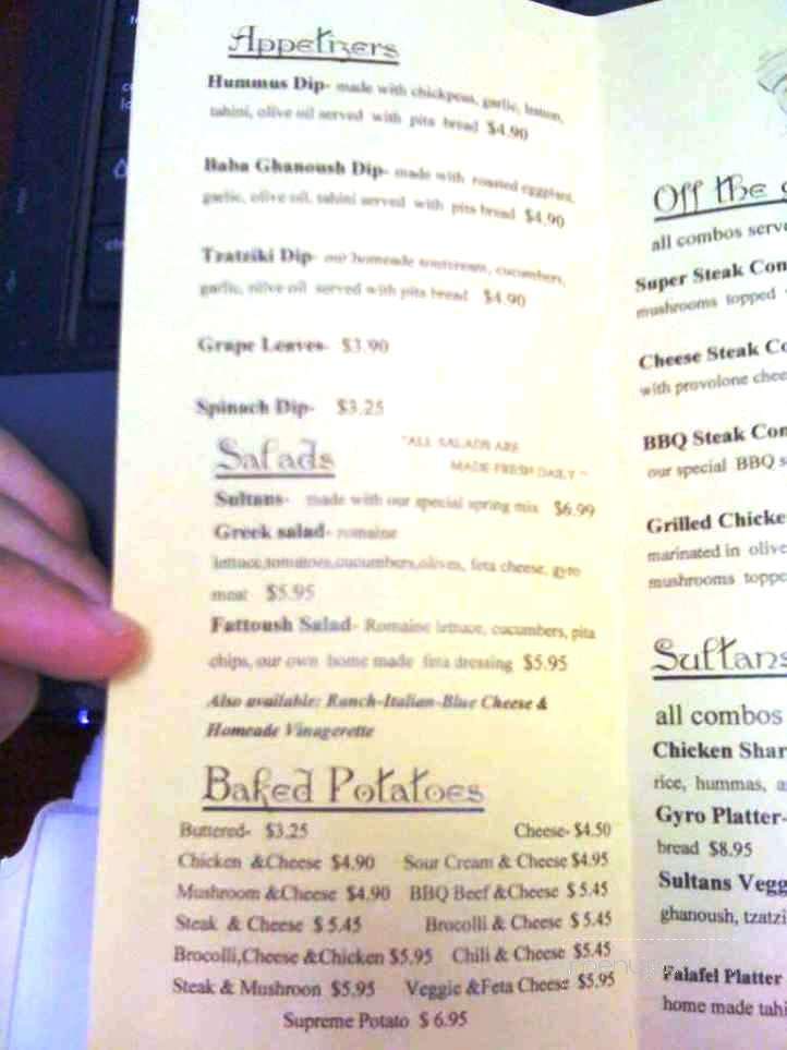 Sultan Cafe & Grill - Lafayette, LA menu_pic