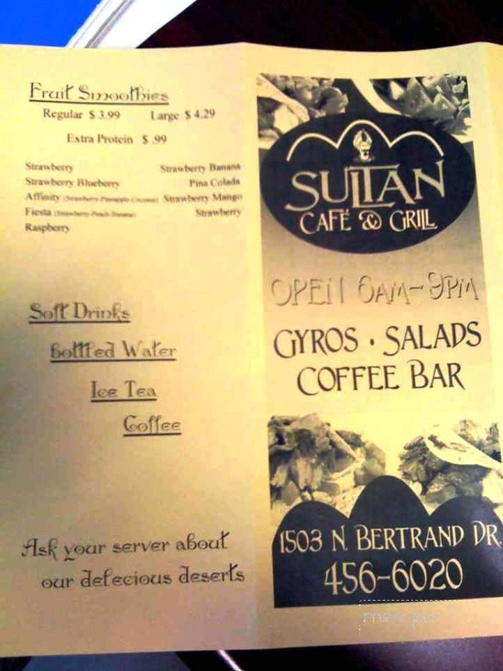 Sultan Cafe & Grill - Lafayette, LA menu_pic
