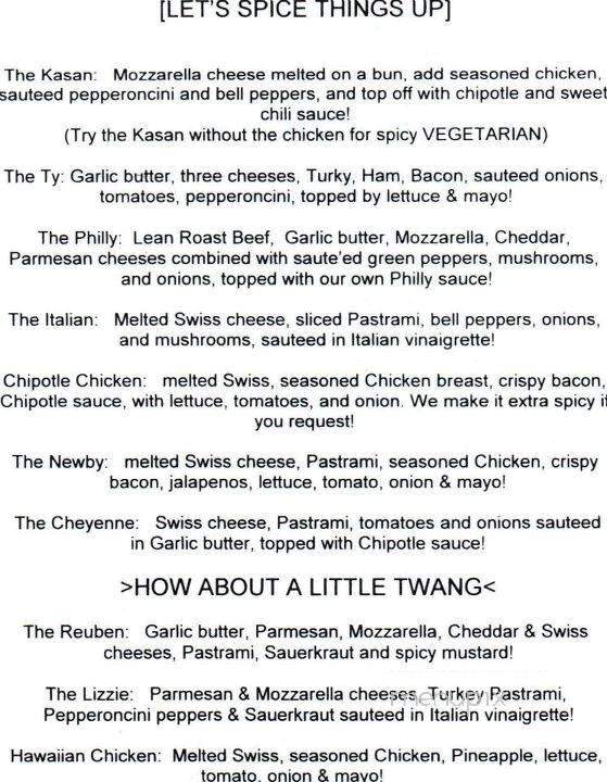 Alvin Ord's Sandwich Shop - Weatherford, TX menu_pic