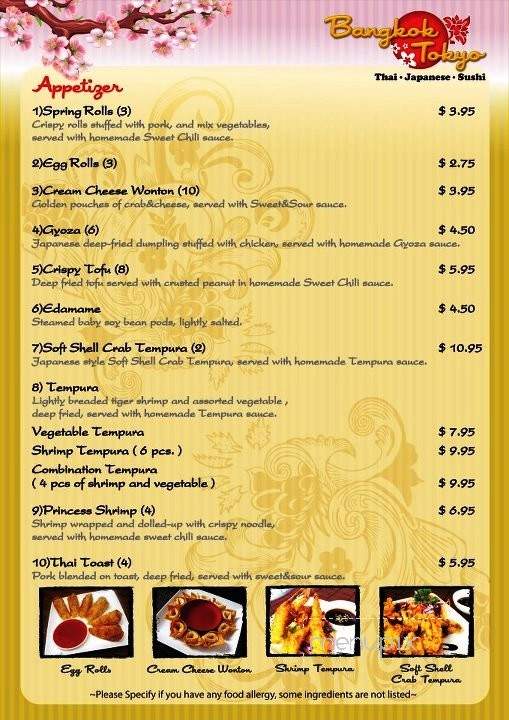Bangkok Restaurant & Lounge - Amarillo, TX menu_pic