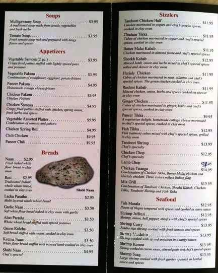 Bombay at the Beach - Myrtle Beach, SC menu_pic