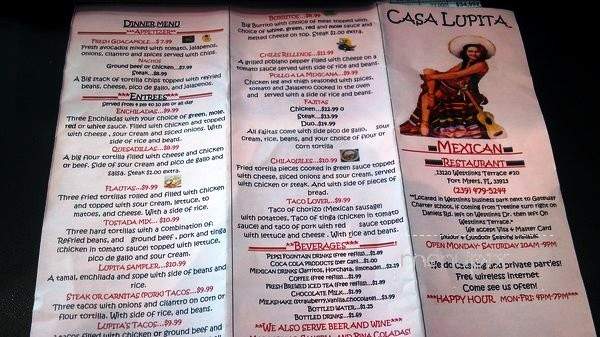 Casa Lupita - Fort Myers, FL menu_pic