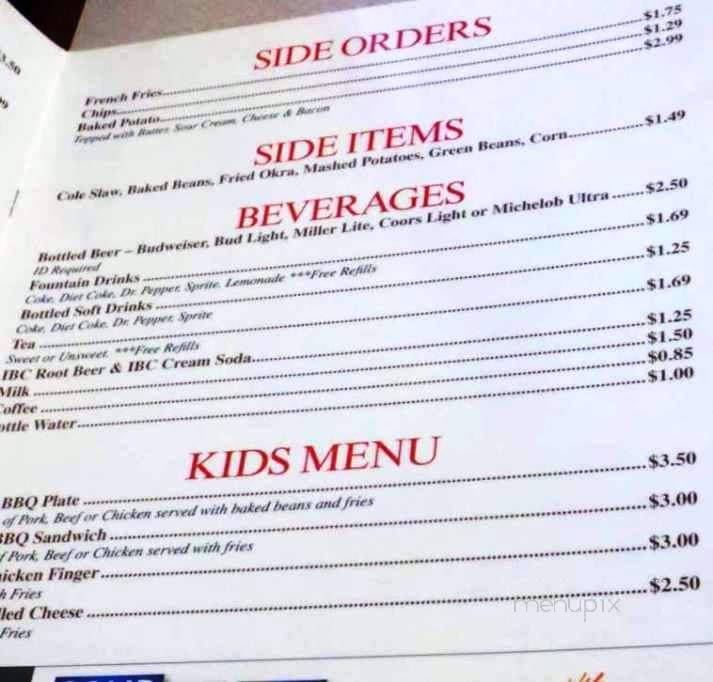 Couch Barbecue - Ooltewah, TN menu_pic